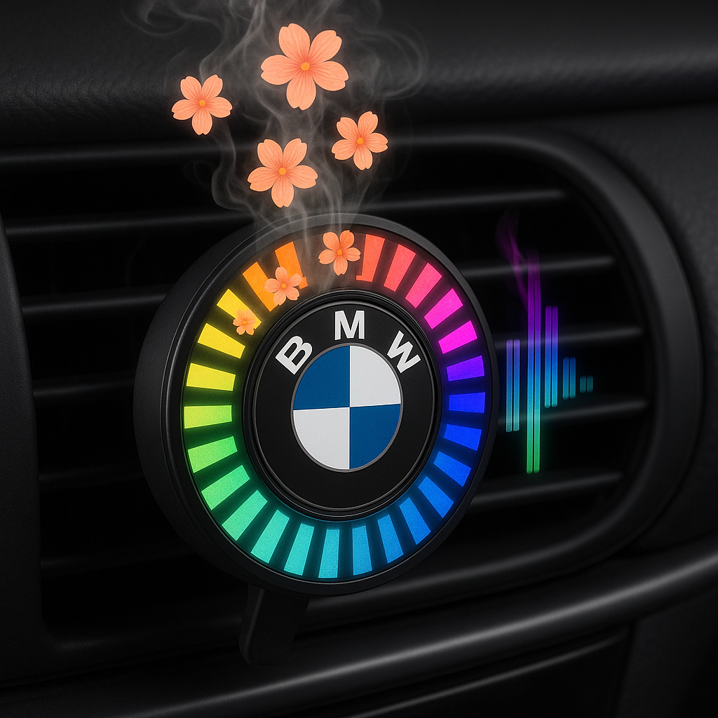 Musical rhythm LED car light with logo (with aroma diffuser)